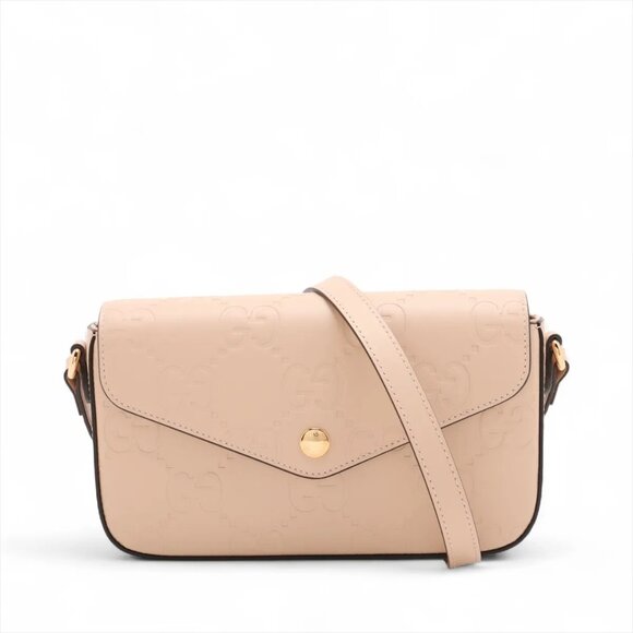 Gucci Handbags - Gucci GG Super mini Leather Shoulder bag Beige 772794